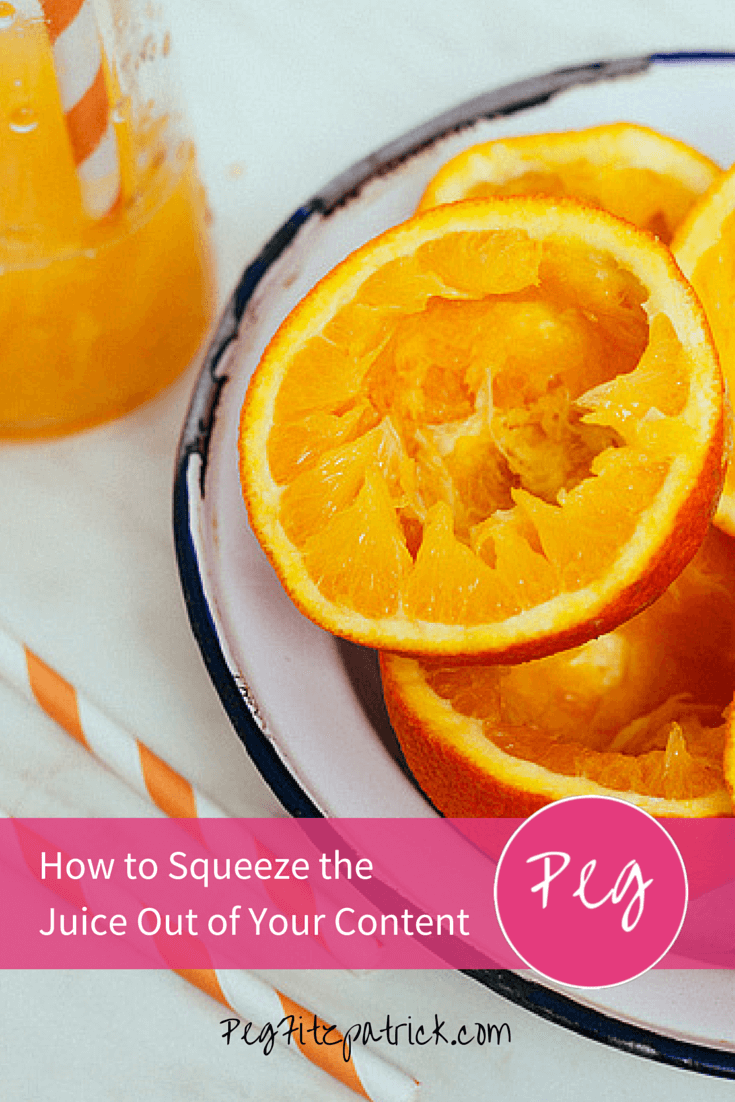How to squeeze very bit of juice out of your blog content. Tips to repurpose and refresh your content for maximum impact.