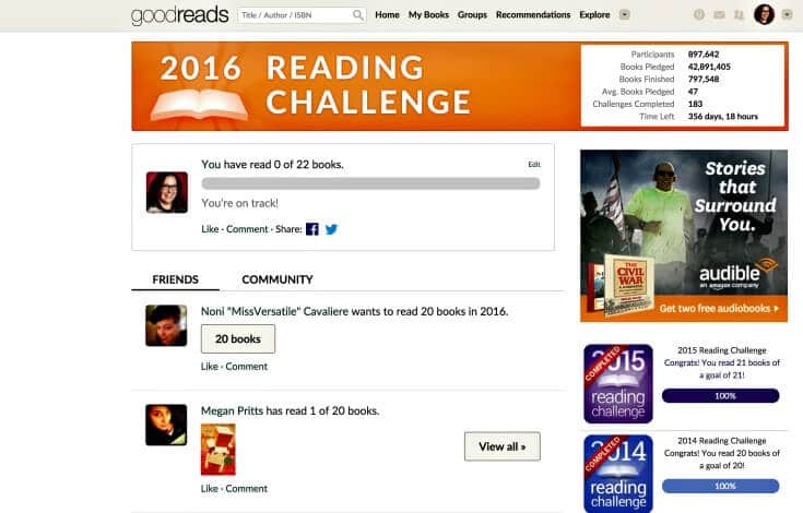 goodreads reading challenge