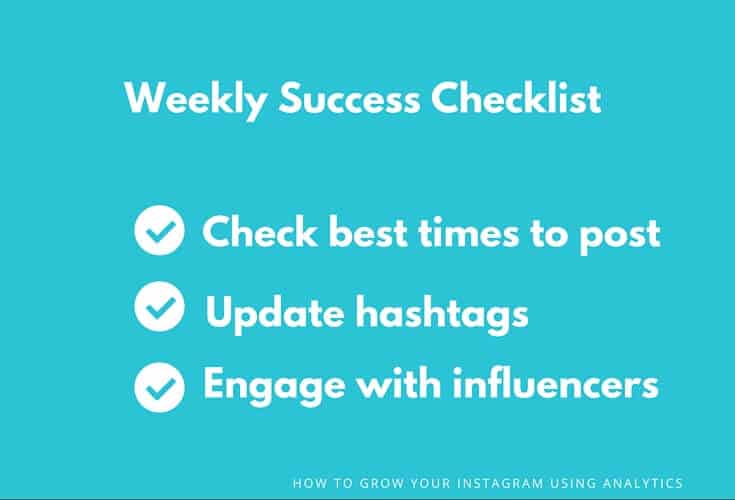 Instagram weekly checklist