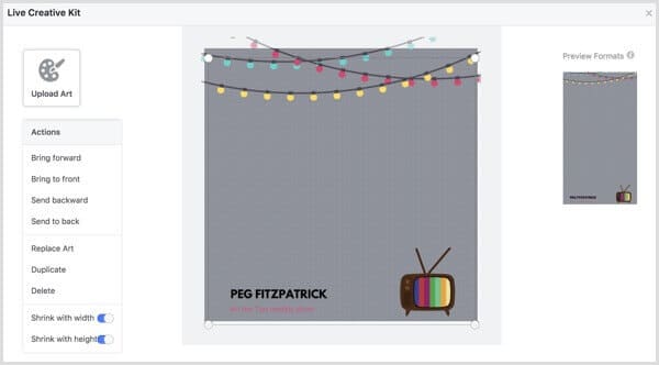 Facebook Live Creative Kit add frame