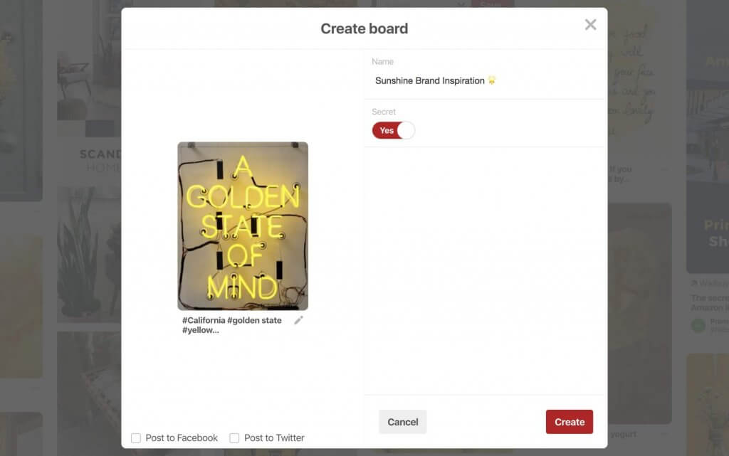 How to create a secret Pinterest board