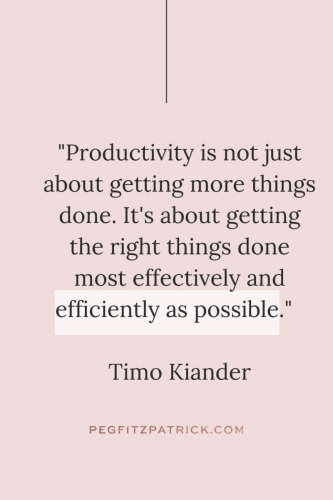 "Productivity is not just about getting more things done. It's about getting the right things done in the most effective and efficient way possible." - Timo Kiander