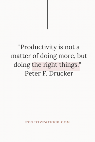 "Productivity is not a matter of doing more, but doing the right things." - Peter F. Drucker